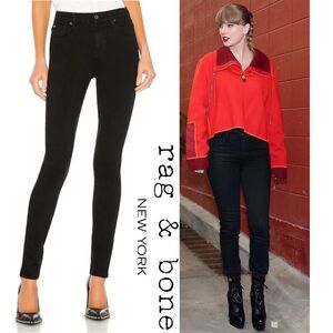 Rag & Bone Black Capri Jeans Mid Rise Minimalist Quiet Luxury Capsule Swiftie 30